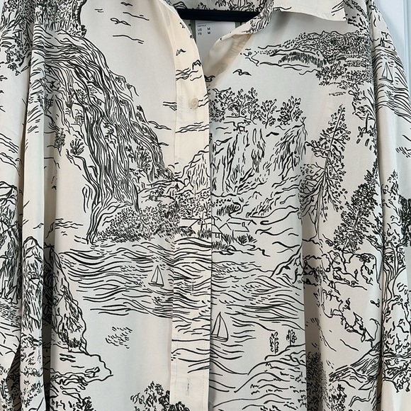 NWT H&M satin button down - Picture 2 of 4